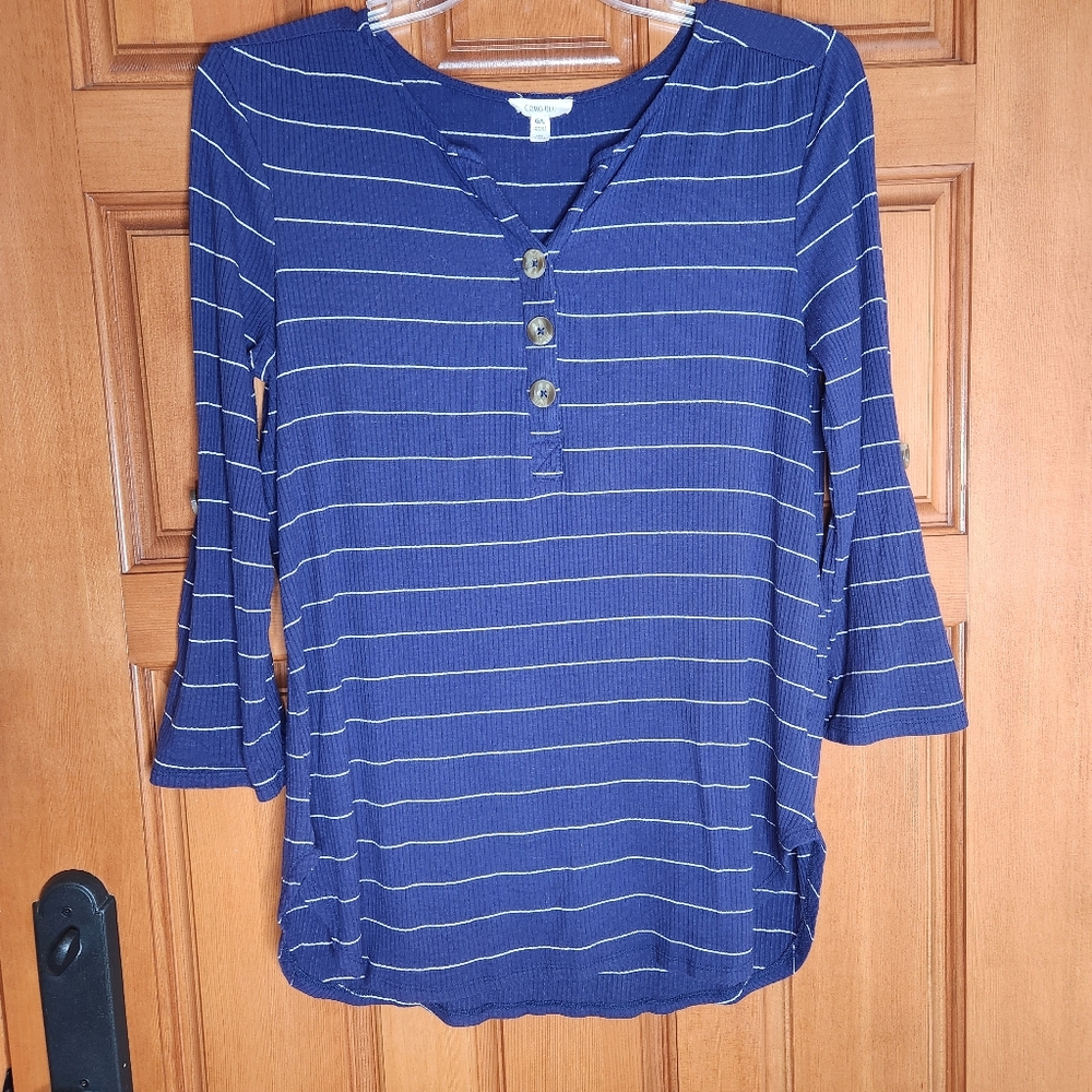 Como Blu Woman's Blue Striped Shirt